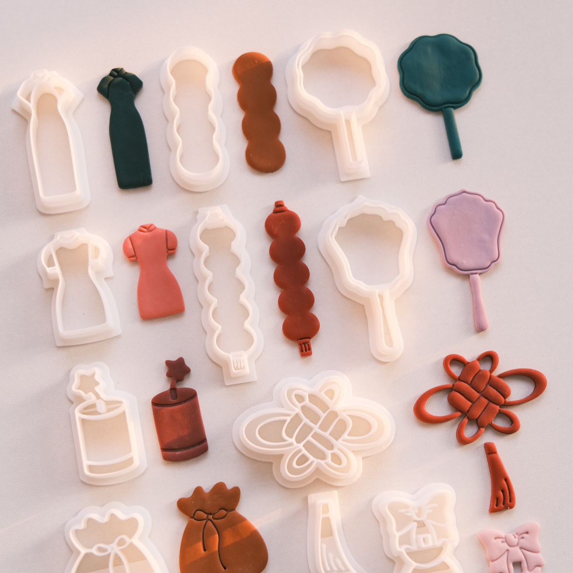 异色工作室2024独家定制新年传统中式软陶模具中国风粘土饰品切模 - 图0