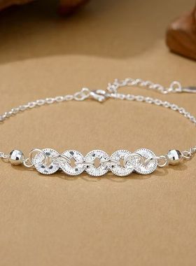 五帝钱币高级手链999足金足银金包银爆闪手环小红书同款手串饰品