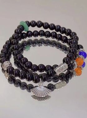 新中式复古双层手链女小众设计古风时尚山鬼花钱手串男百搭手