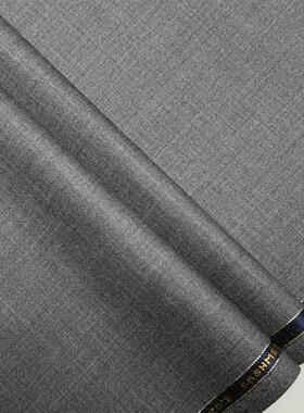 中灰色微弹力精纺西装面料毛料布料西服布料西装裤职业装定制面料