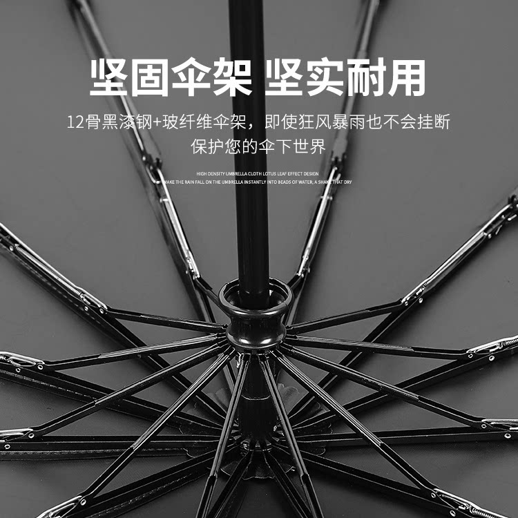 保时捷雨伞原厂原装高档12骨黑胶防晒4s汽车专用全自动长柄折叠伞