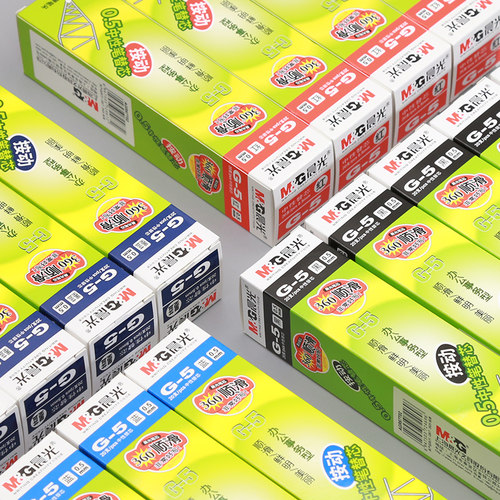 晨光g5按动中性笔芯0.5mm黑色k35子弹头1008按动式圆珠签字水笔红墨蓝粗管替芯g一5学生用考试按压办公文具品 - 图0
