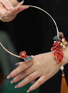 原创锦鲤璎珞项链新中式轻奢小众设计感红色项圈旗袍高级感配饰女