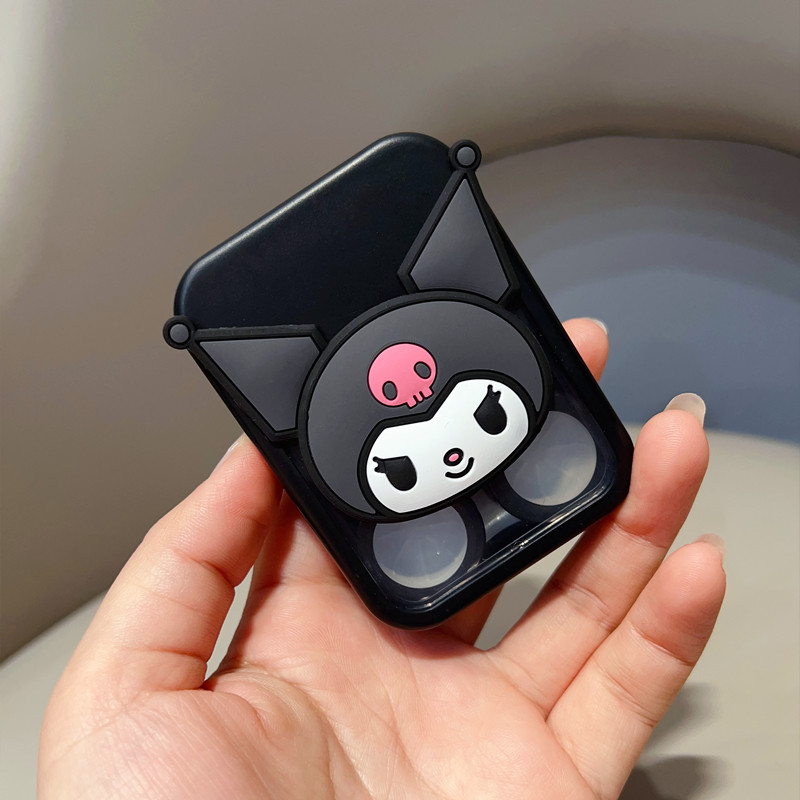 敲好看！隐形眼镜盒可爱卡通透明防漏可装两个美瞳盒子高级感便携 - 图2