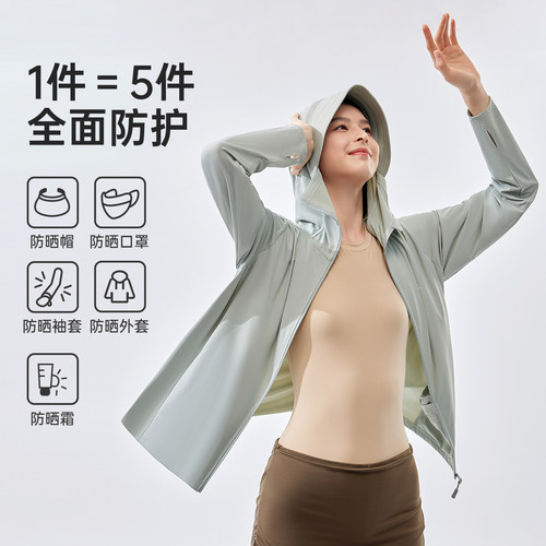 VVC女士防晒衣2025夏男女同款轻薄透气防晒服紫外线宽松连帽外套 - 图3