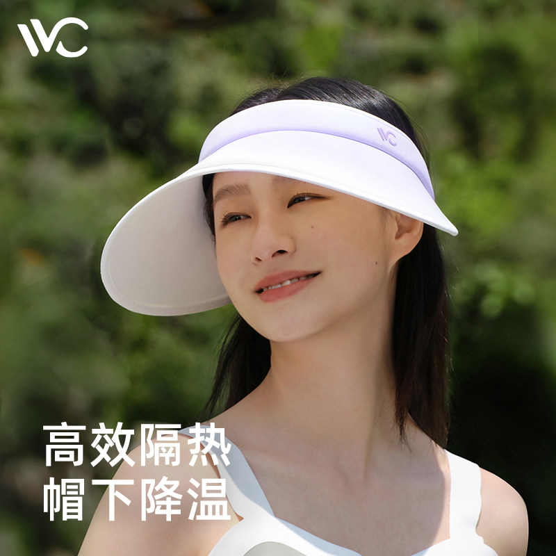 VVC防晒帽女款桃芯遮阳帽夏季防紫外线空顶帽发箍太阳帽防晒帽子