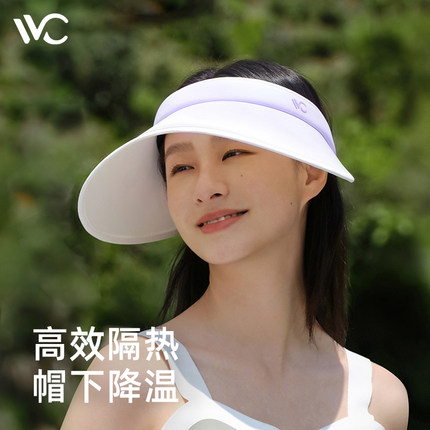 VVC防晒帽女款桃芯遮阳帽夏季防紫外线空顶帽发箍太阳帽防晒帽子