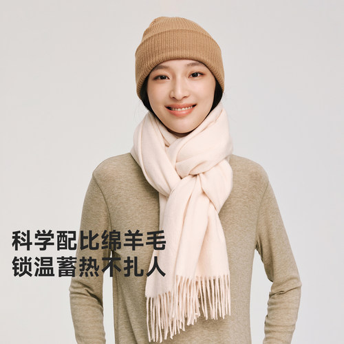 VVC羊毛围巾女秋冬2025新款高级感柔软保暖外搭旅游披肩两用围脖 - 图0