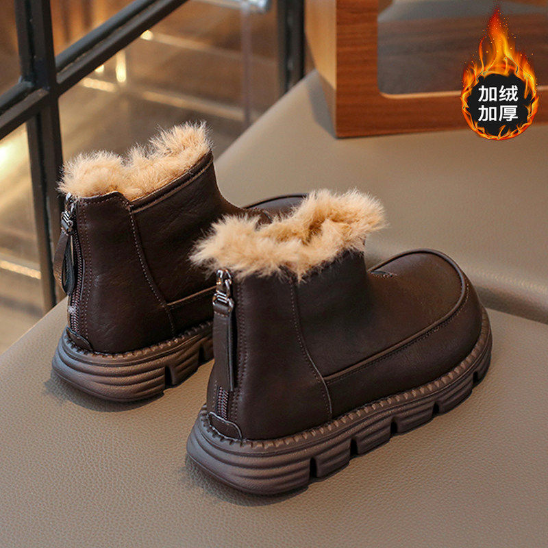 官网C&K女童棉鞋防水2025新款冬季儿童雪地靴保暖防滑小皮靴女孩,淘宝优惠券,粉丝福利购,淘宝优惠卷