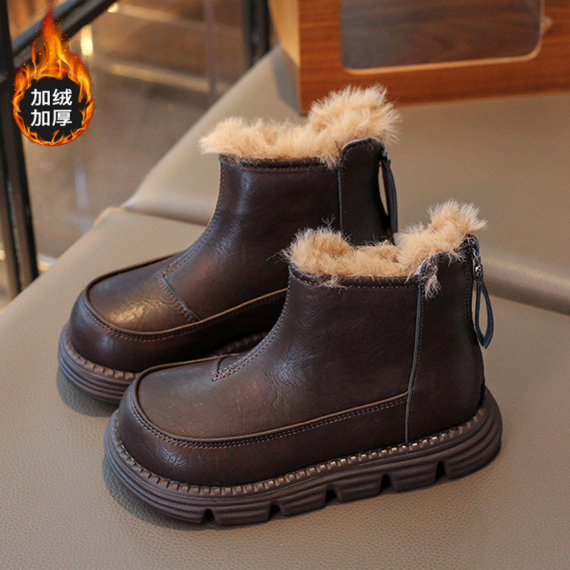 官网C&K女童棉鞋防水2025新款冬季儿童雪地靴保暖防滑小皮靴女孩,淘宝优惠券,粉丝福利购,淘宝优惠卷