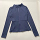 Slim-fitting sports coat with stand-up collar for women with nude look