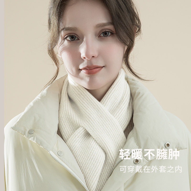 ACUC羊绒围巾女冬季纯色百搭围脖短款小围巾高级感礼盒装2025新款,淘宝优惠券,粉丝福利购,淘宝优惠卷