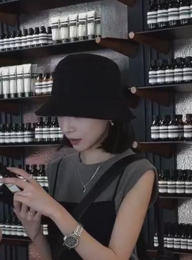 日系轻奢渔夫帽女夏高级感素颜帽
