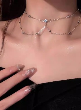 性感水钻项链锁骨链胸链身体链