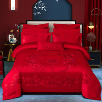 2023 New 100S long suede cotton high-end wedding celebration with four sets of multiple sets of dragon and phoenix