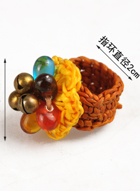 手工编织戒指真喜女式蜡绳民族风