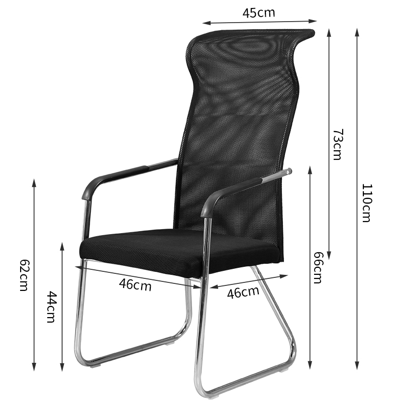 高背电脑椅办公椅职员会议椅学生宿舍弓形网椅麻将椅子家用靠背椅-图2