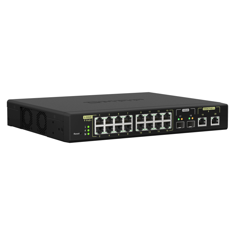 QNAP威联通交换机 QSW-M2116P-2T2S【16x2.5GbE 30W PoE+2x10GbE 90W PoE+2x10GbE SFP+】280W 万兆PoE交换机 - 图2