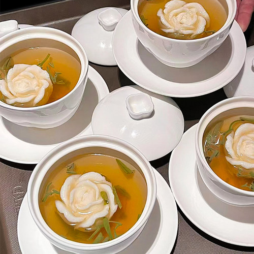 鱼蓉玫瑰花模具荷花鱼茸冰粉酒店创意布丁摆盘造型白凉粉烘焙磨具 - 图3