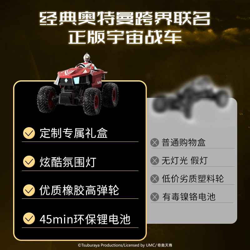 活石正版泰罗奥特曼玩具男孩生日新年礼物儿童遥控汽车系列车礼盒
