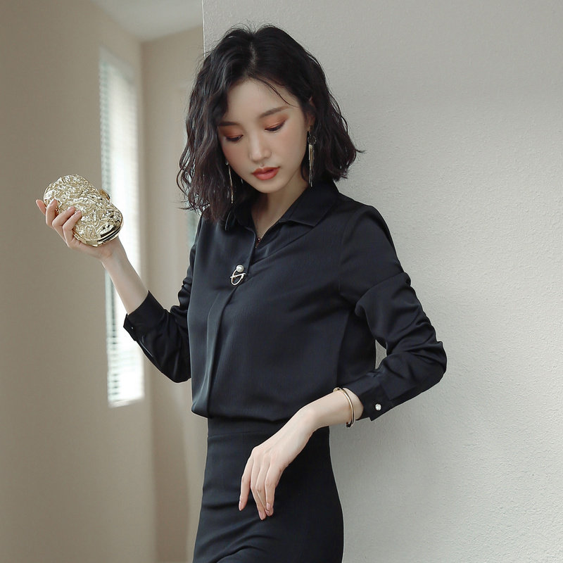 加绒设计感小众百搭秋冬雪纺衬衫 语晗衬衫