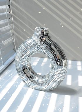 跨境新品迪斯科镜面花盆