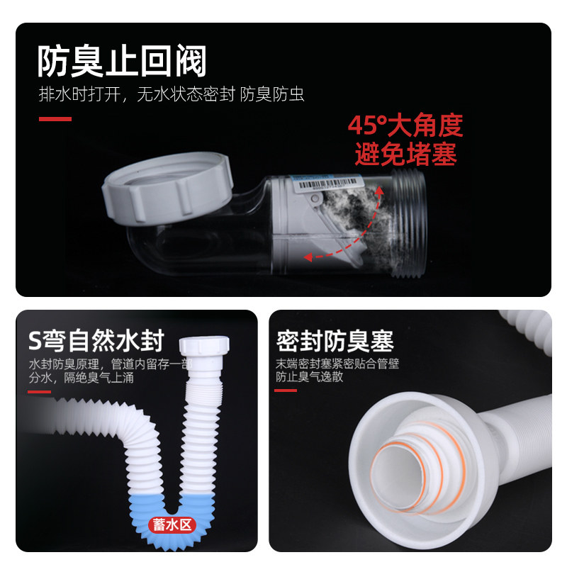 潜水艇洗脸盆下水管软管防臭神器台盆面盆手池排水管道下水器配件,淘宝优惠券,粉丝福利购,淘宝优惠卷