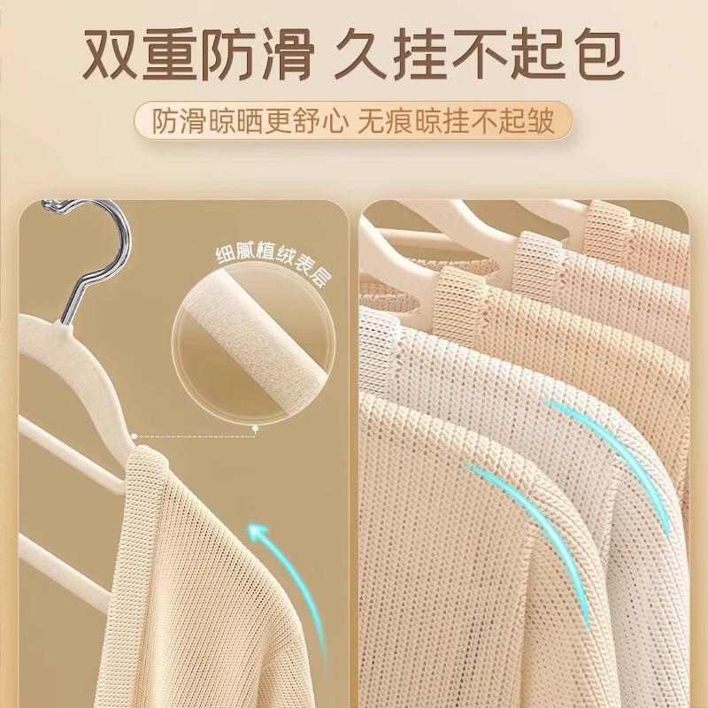 植绒衣架家用挂衣无痕防肩角防滑不起包晾衣服撑子整理师收纳 - 图1