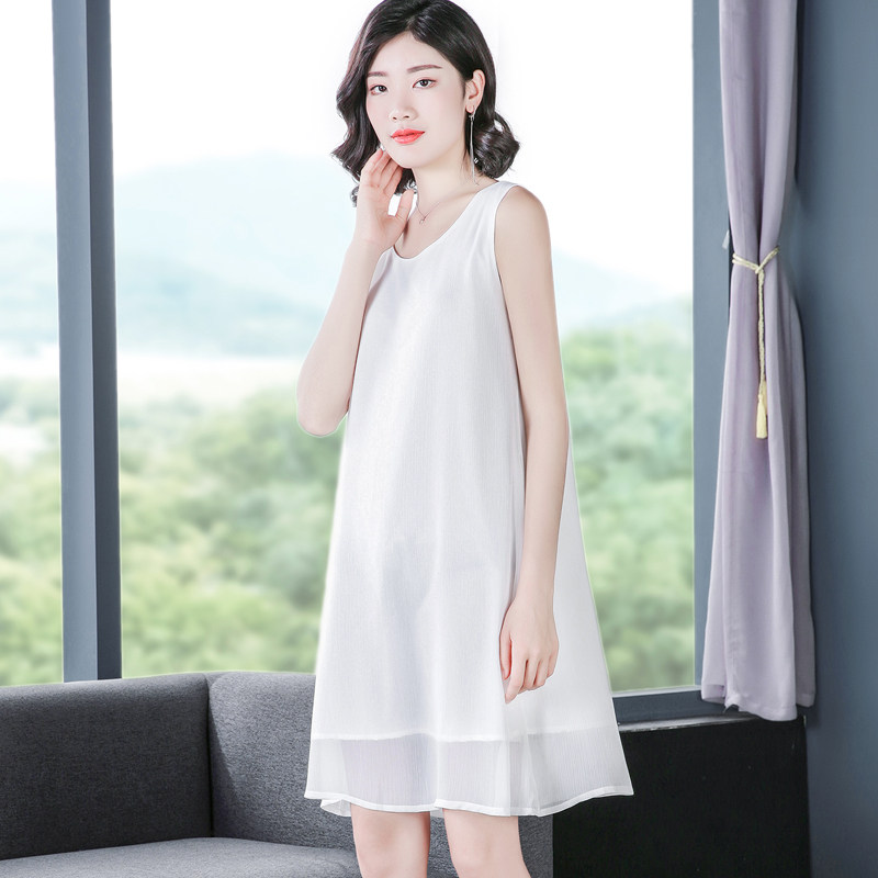 清仓捡漏雪纺吊带裙女夏中长款内搭打底宽松外穿无袖背心裙连衣裙