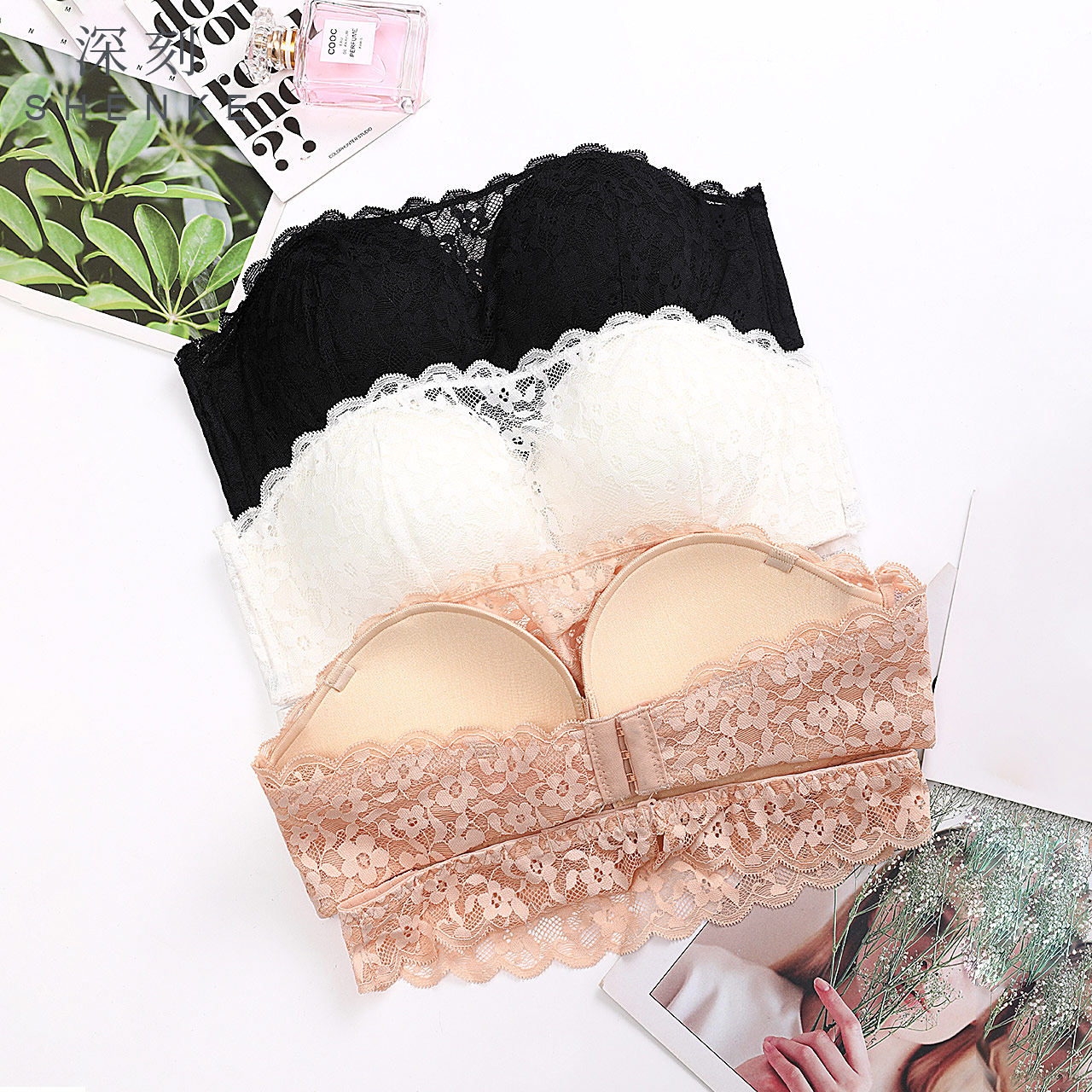 蕾丝美胸款无钢圈女聚拢小胸裹胸 深刻服饰文胸