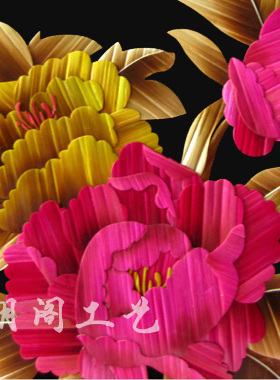 民间农村传统手工麦秆麦草芦苇烫画平面定制设计大副挂画花好月圆