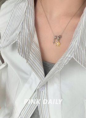 【特价款】黄色海星十字吊坠项链女甜酷可爱颈链海边度假风锁骨链