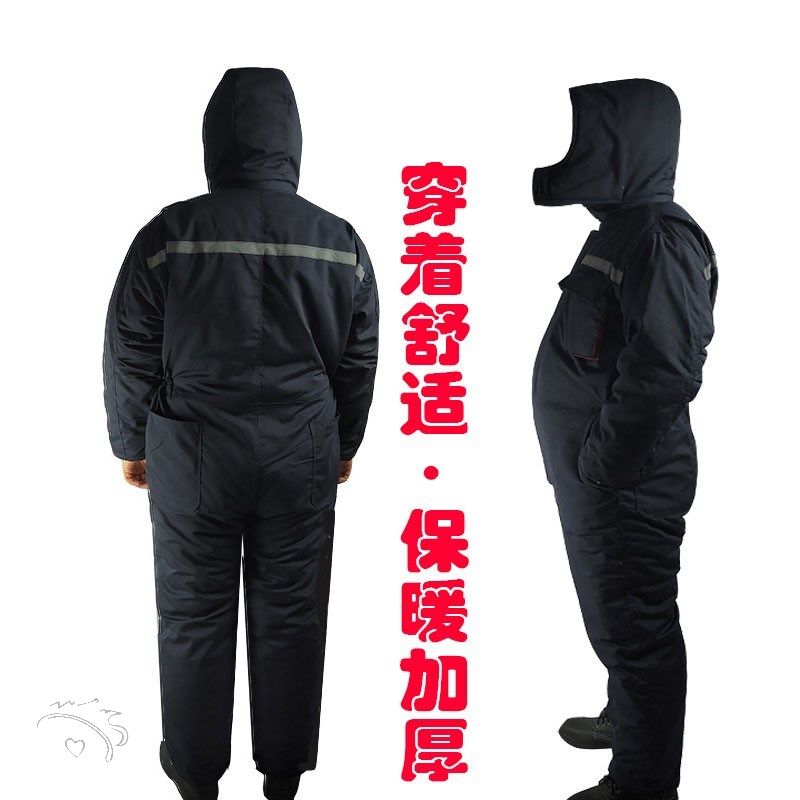 长款进冷库服防寒防冻零下40度防寒服多功能男士工装大衣连体-图3