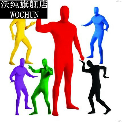 万圣节COS连体紧身衣成人身衣化妆舞会儿童舞台表演黑衣人服装 - 图3