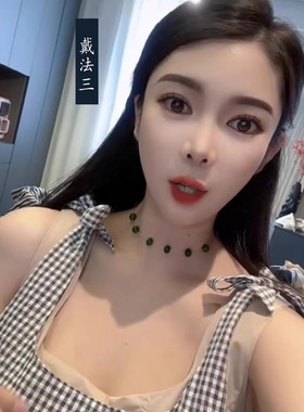 手工链绿珠珠项链锁骨链毛衣链