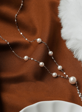 Y形珠珠流苏项链轻奢小众设计感锁骨链2025新款气质爆款颈链配饰