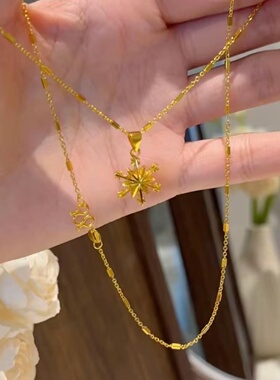 气质轻奢满天星双面戴雪花项链