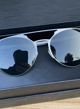 马登超轻无螺丝圆框尼龙偏光墨镜