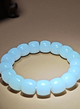 新疆和田玉白玉手串直切珠12*13