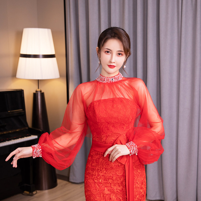 婚纱纱新娘超仙高级感薄款手工披肩 喜之源围巾/丝巾/披肩