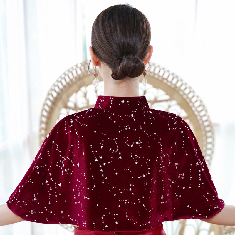 春秋披肩配外搭妈妈新款立领开衫 喜之源围巾/丝巾/披肩