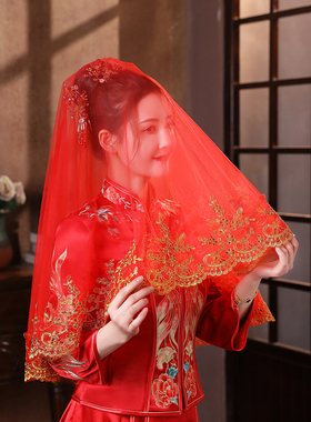 喜之源红盖头新娘结婚红色头纱