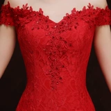 Свадебное платье для невесты, красное вечернее платье, крой «рыбий хвост»