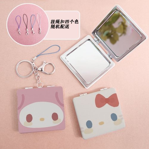 帕恰狗化妆镜学生宿舍便携随身小镜子可爱卡通迷你双面图案补妆镜 - 图0