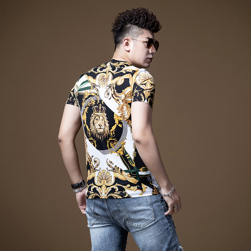 bm男士圆领印花狮子头丝光棉t恤 布莱迪梅尔维拉T恤