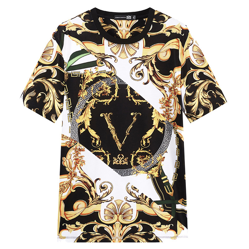 bm男士圆领印花狮子头丝光棉t恤 布莱迪梅尔维拉T恤