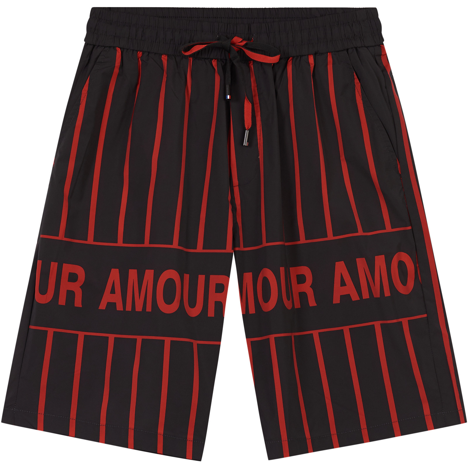 BM高街休闲裤子男潮牌百搭红黑条纹印花短裤男潮牌ins爆款沙滩裤,淘宝优惠券,粉丝福利购,淘宝优惠卷