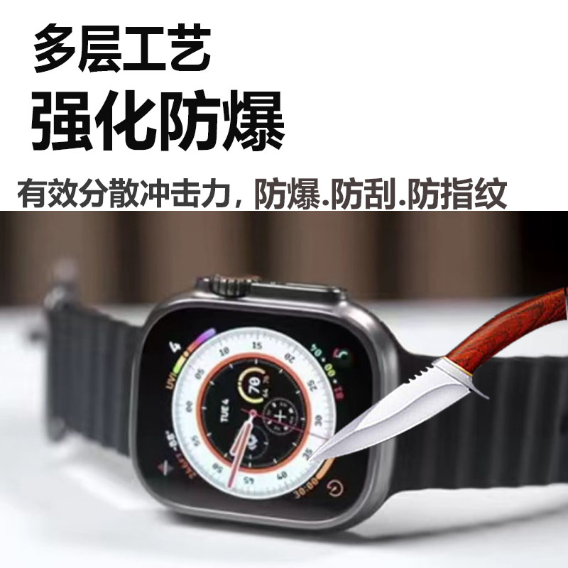 新款hellowatch二代手表膜S18屏幕H11 U Hello watch2智能手表贴膜H11Ultra华强北S8保护膜三代2.1寸非钢化膜-图1