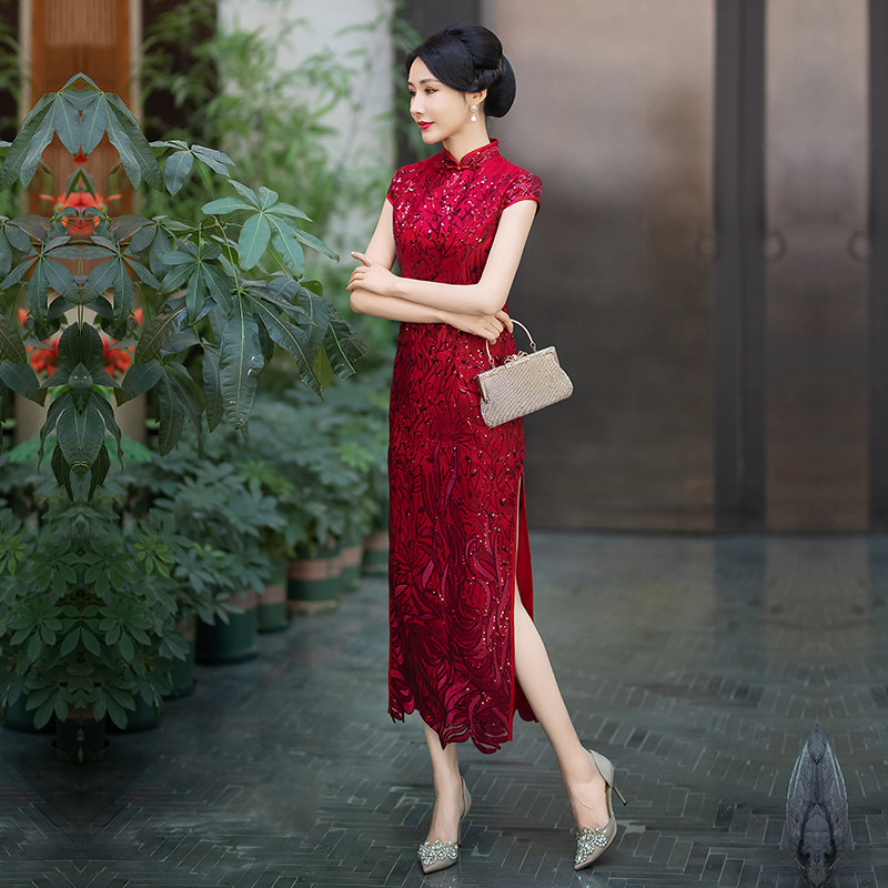 2024年新款高端喜婆婆婚宴装旗袍年轻款女方妈妈婚礼高贵洋气中年