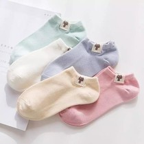 Surfsa 5 10 Double socks lady Short socks Shallow Mouth Cute Korea Cotton Socks Ship Socks Invisible Socks Low Favor Pure Color